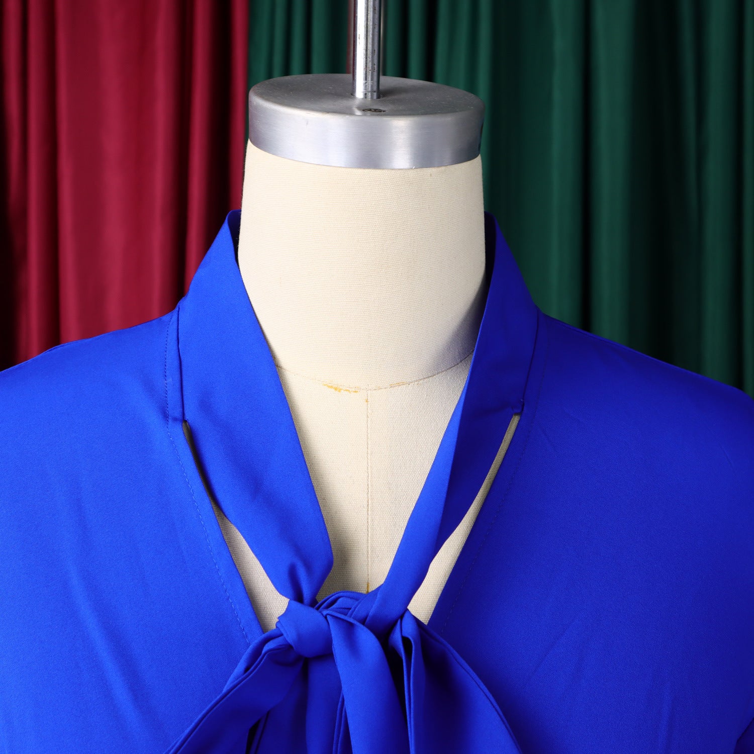 Women 3/4-sleeve tie dress with irregular pleats 19