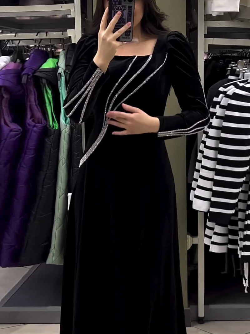 Women Fall Long Sleeve Beaded Dress 4