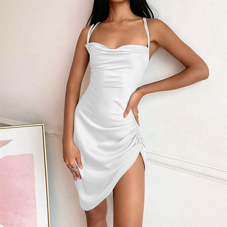 Women summer Career suspender Solid sleeveless sexy Dress 13