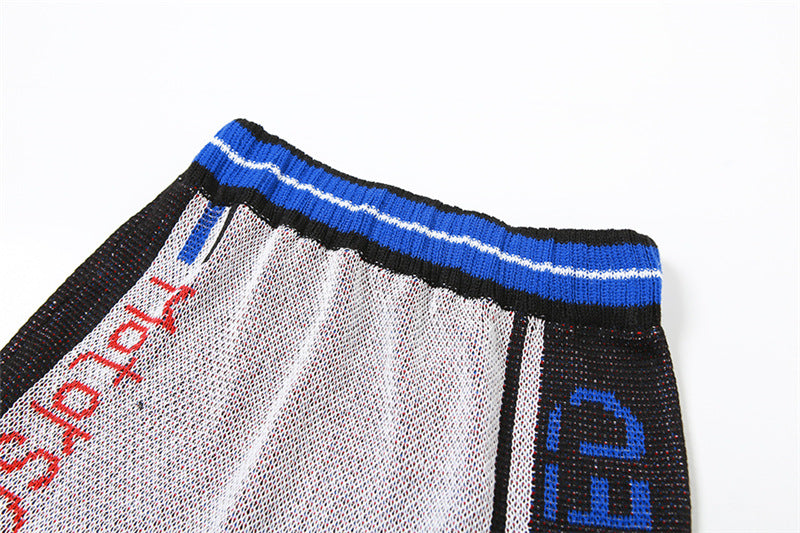 Women Letter Knitting Ribbed Top and Skirt two-piece set 70