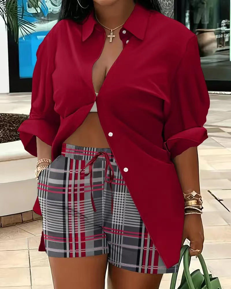 Women's Fashion Print Chic Career Two-Piece Set 11