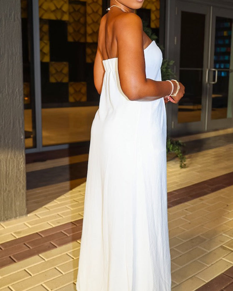 Women Strapless Top and Pant Two-piece Set 7