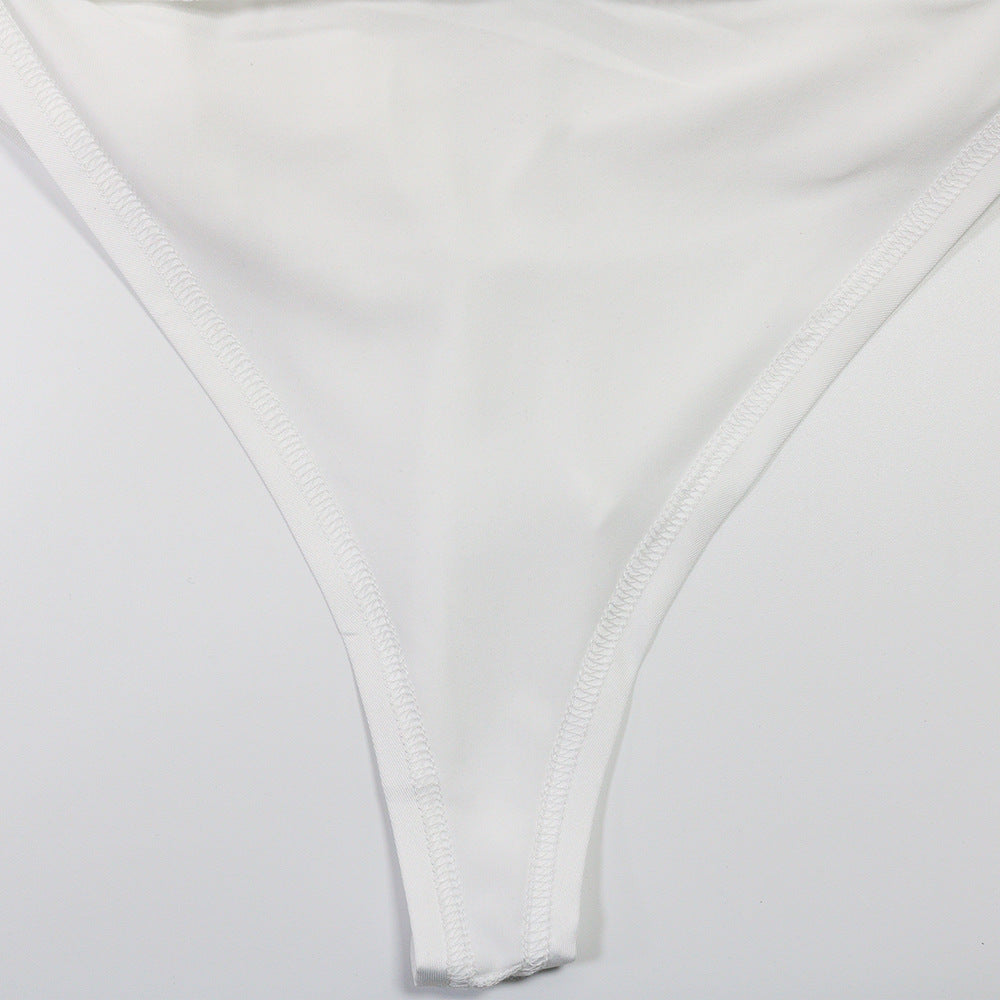 Sexy V-Neck Tie Low Back See-Through Jumpsuit with Long Pants for Women 17