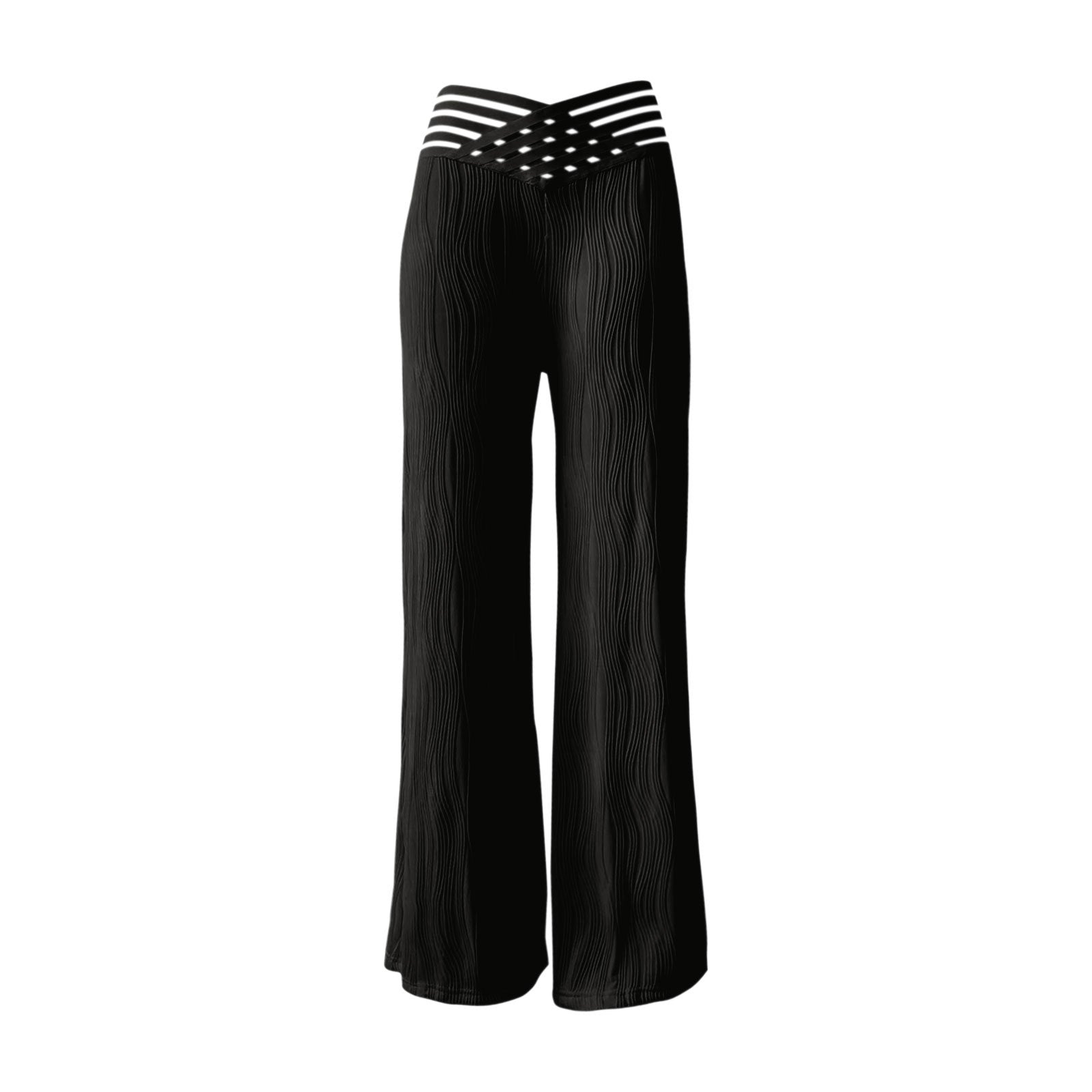 Women Summer Casual Pleated Hollow Wide Leg Pants 10