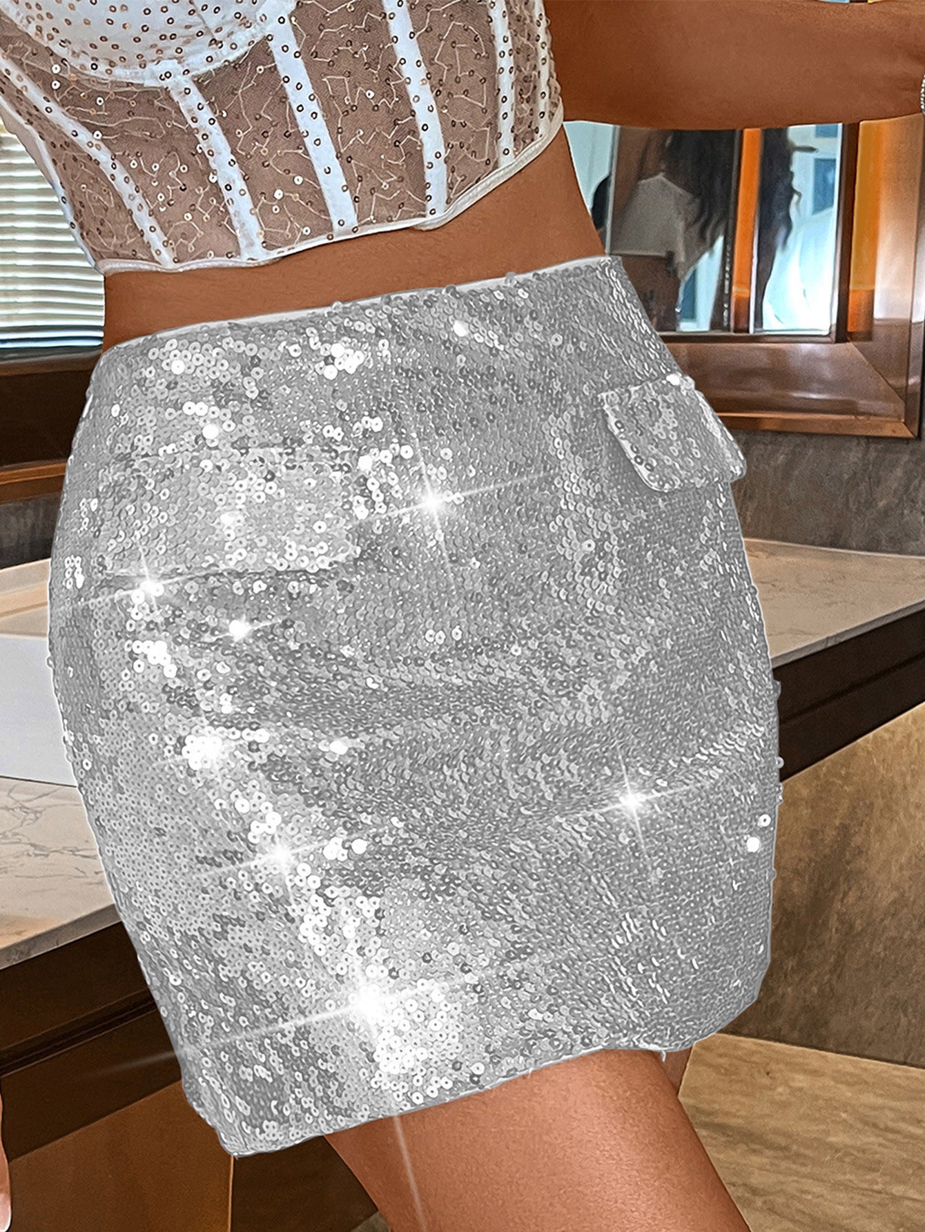 Summer women's Sexy sequined nightclub skirt 20