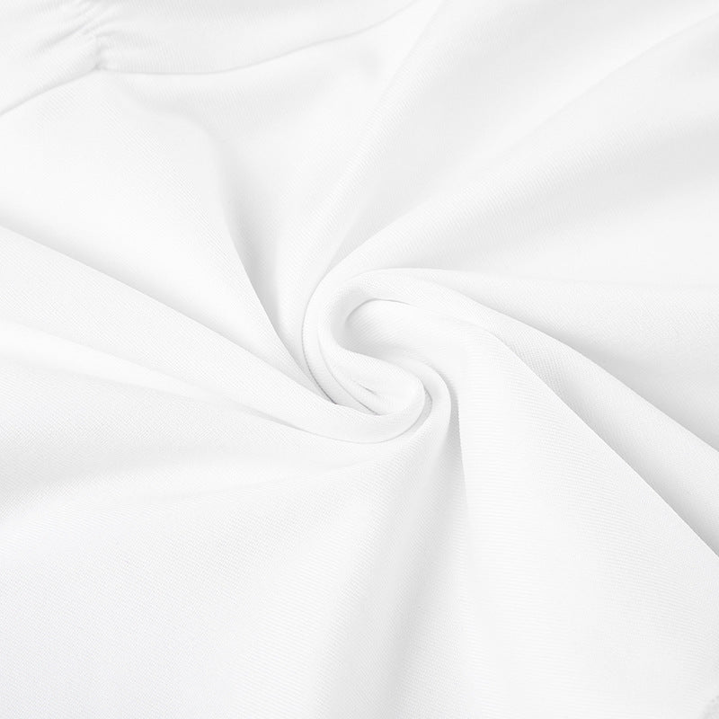 Summer sexy women Holidays metal Patchwork hollow Halter Neck slim short dress 17