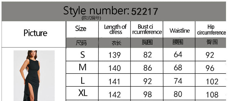 Summer Solid Color Round Neck High Slit Low Back Slim Long Dress 9