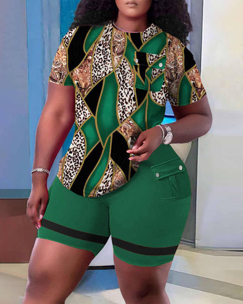 Women's Fashion Casual Print Home Pocket Set 9