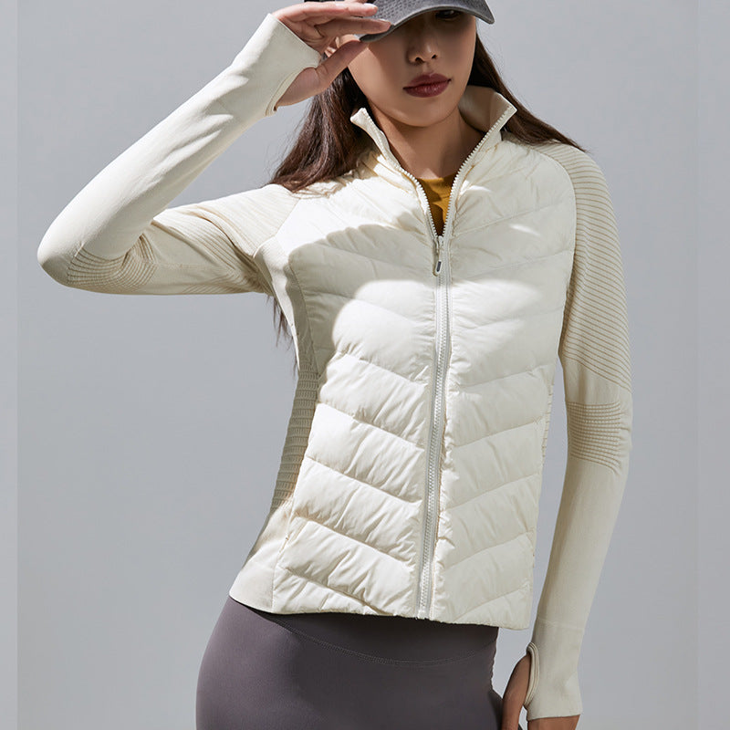 Outdoor Sports Yoga White Goose Padded Down Coat Winter Warm Cotton Padded Short Slim Jacket 8