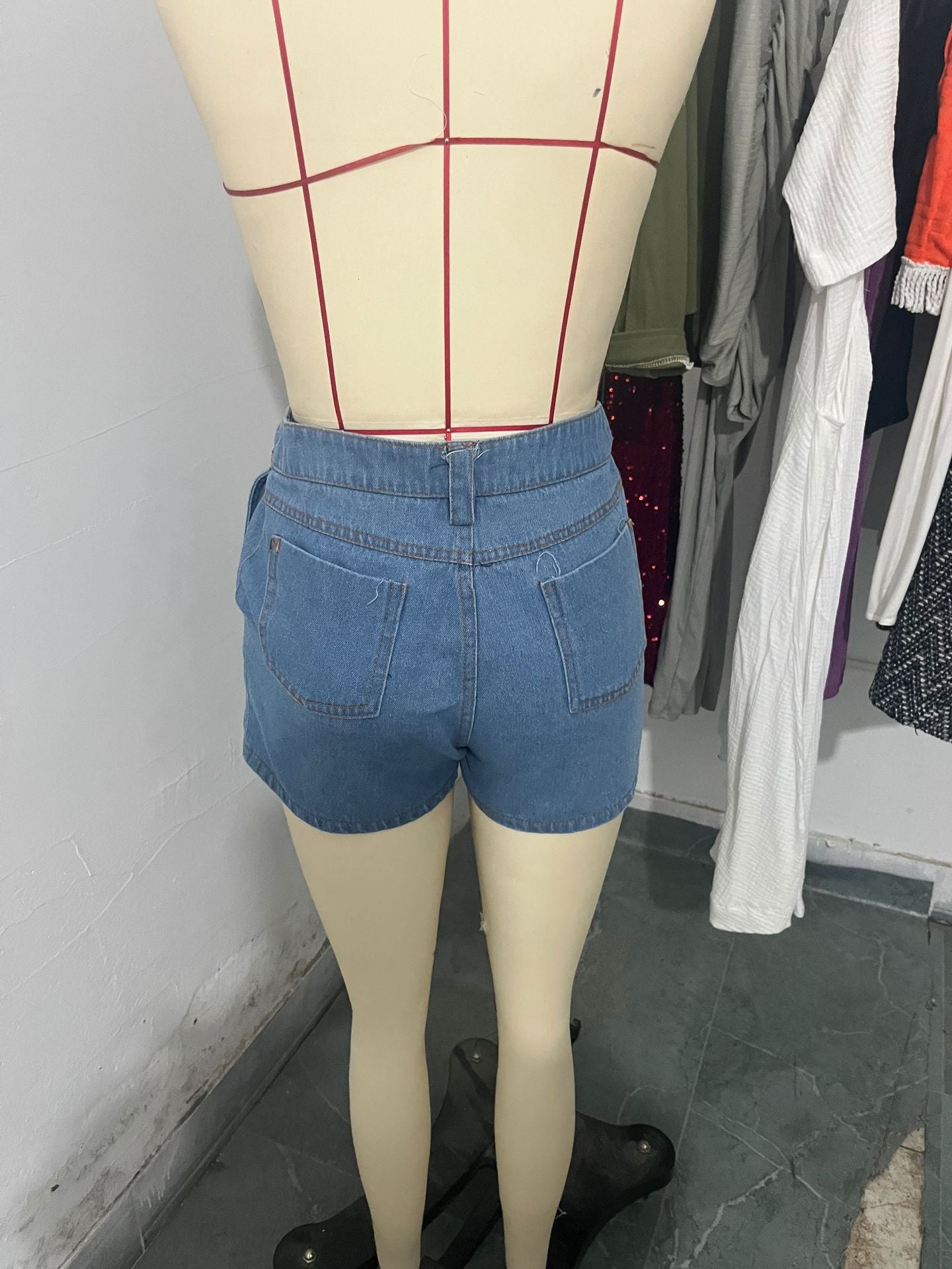 Fashionable Sexy Denim Irregular Women's Short Skirt Culottes 8