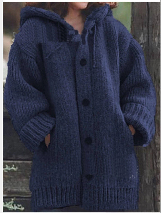 Women cardigan hooded sweater jacket 8