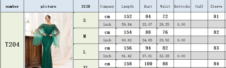 Low-Back Green Women's Long Sleeve Formal Party Sequin Fishtail Evening Dress 8