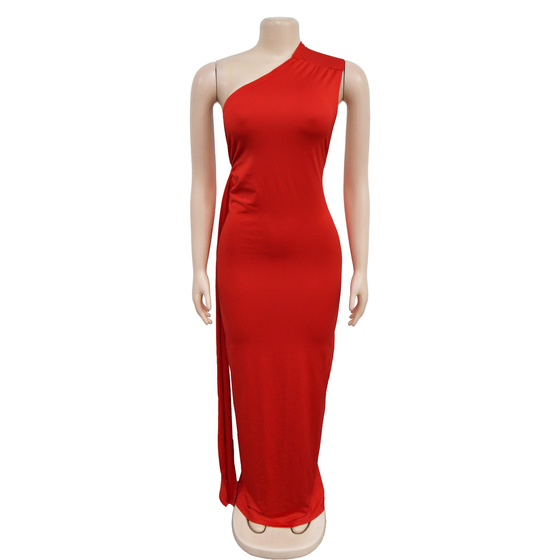 Women's Fashion Solid Color Low Back Pleated Irregular Maxi Dress For Women 23