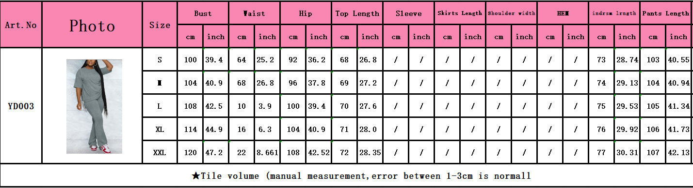 Women Casual Solid Round Neck Top and Pants Two-Piece Set 13