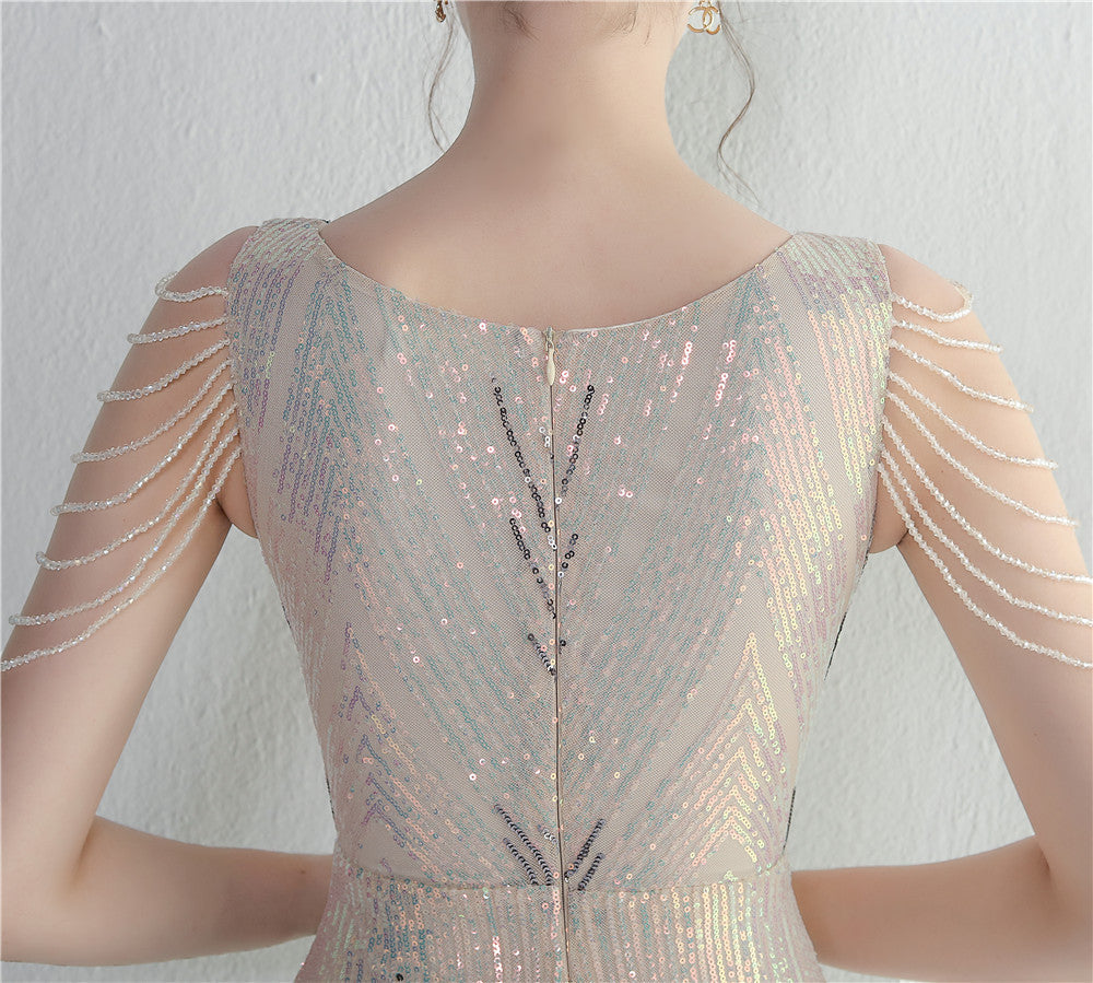 Positioning flower bead piece beading sexy party dinner ceremony concert long dress 16