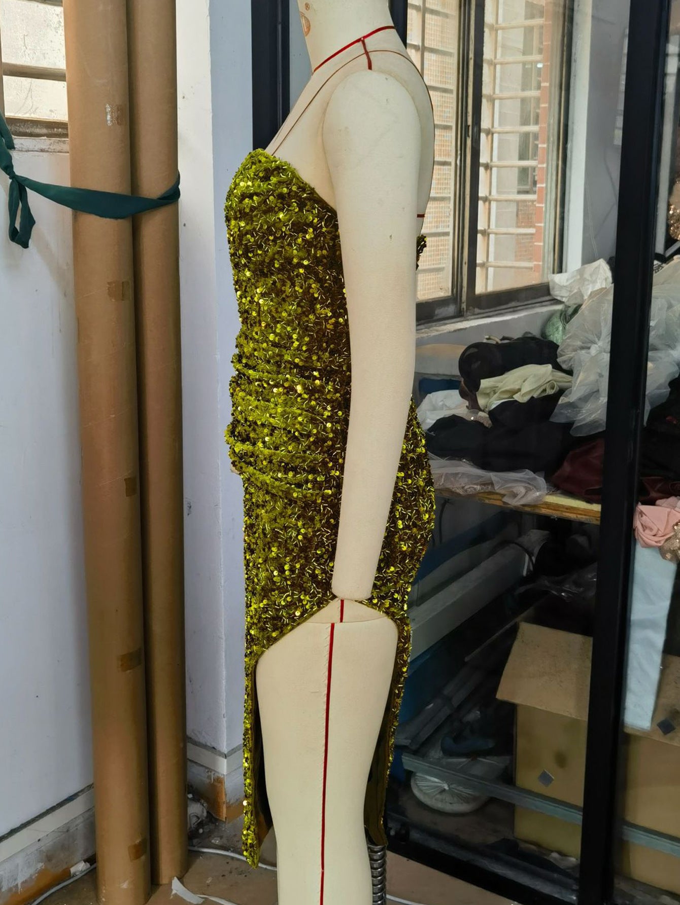 Women Sexy Backless Sequin Birthday Party Evening Dress 30