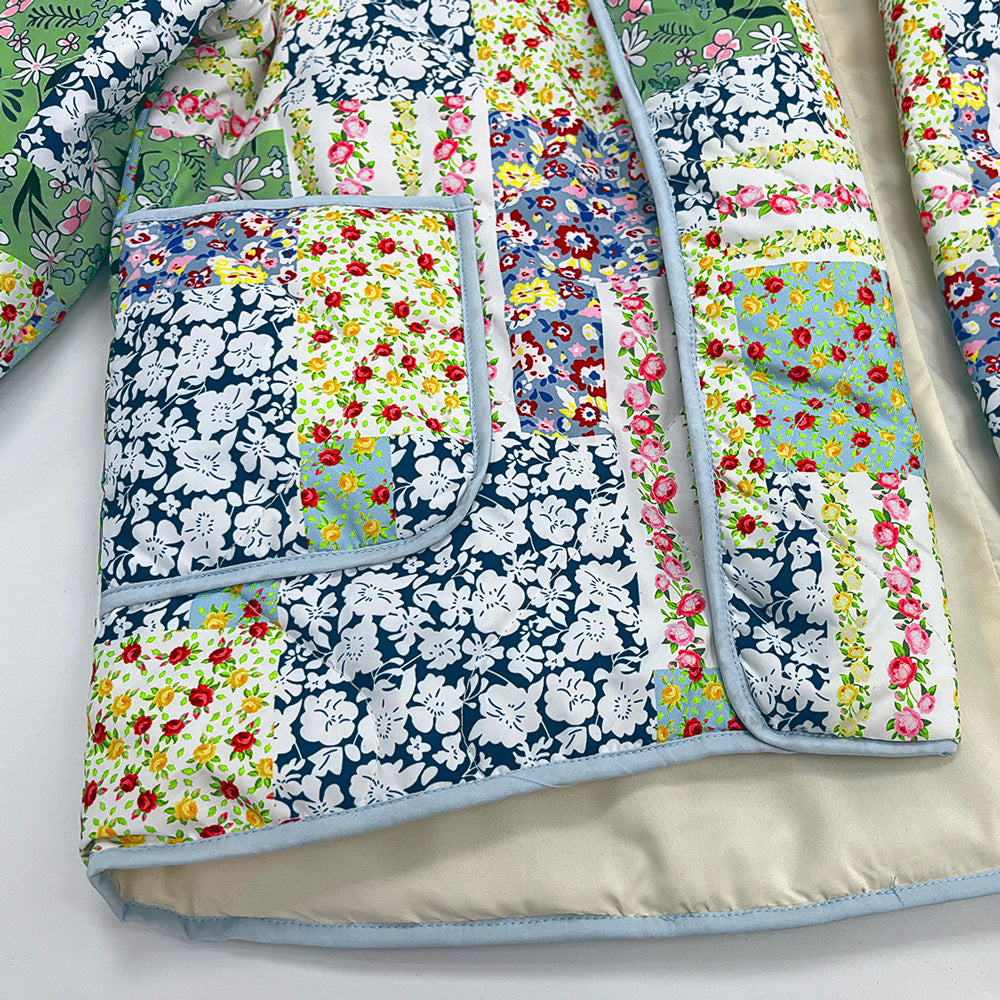 Autumn And Winter Turndown Collar Fashionable Printed Cotton-Padded Jacket 24