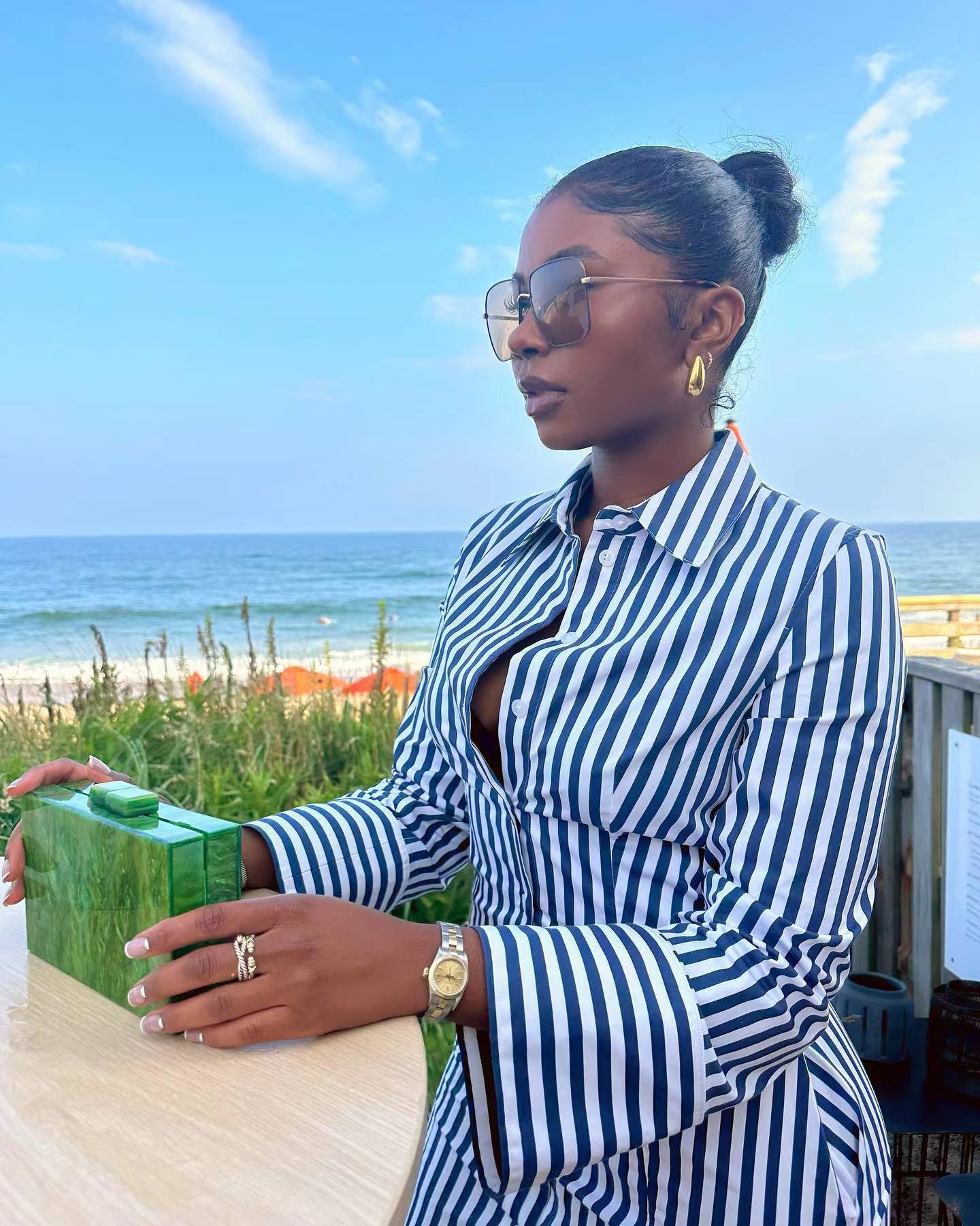 Women's Autumn And Winter Printed Striped Dress 5