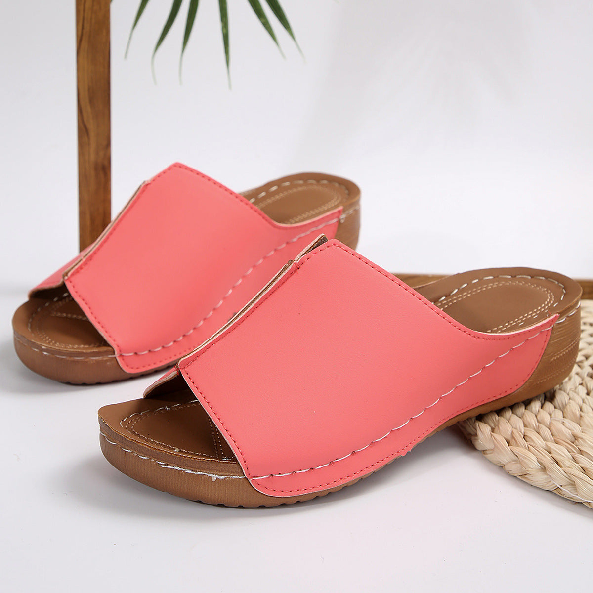 Wedge Heel Slippers Women's Thick-Soled Casual Sandals 17