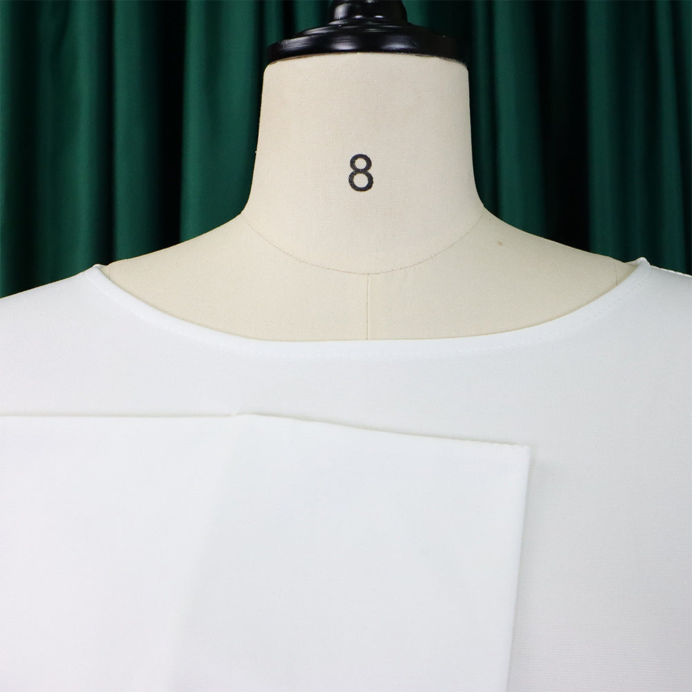 Women's Solid Color Professional Fashion Chic Plus Size Elegant African Dress 26