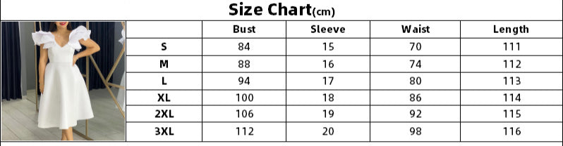 Summer Style Ruffle V-Neck High Waist A-Line Formal Party Dress 11