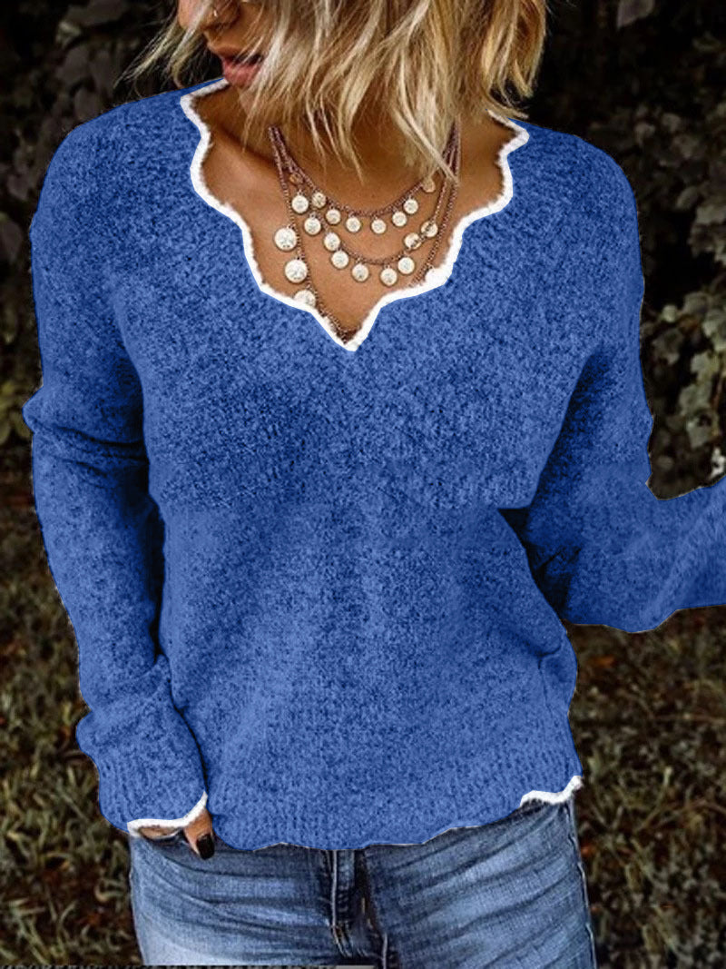 Women v-neck knitting sweater 10