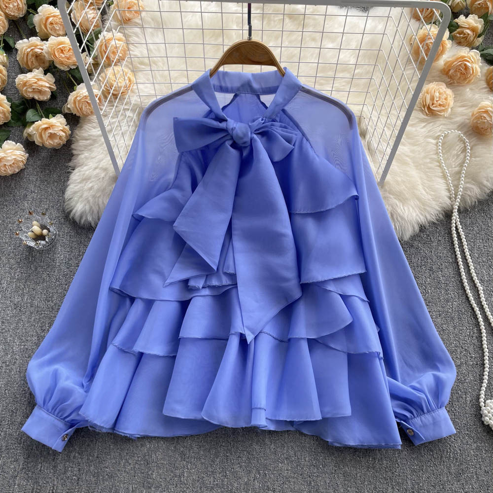 Luxury Women's Spring Elegant Chic Sweet Long-Sleeve Chiffon Blouse 10