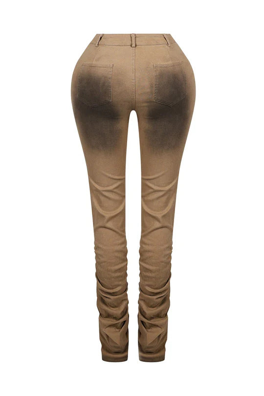 Women Sexy Retro Stacked Pants 10