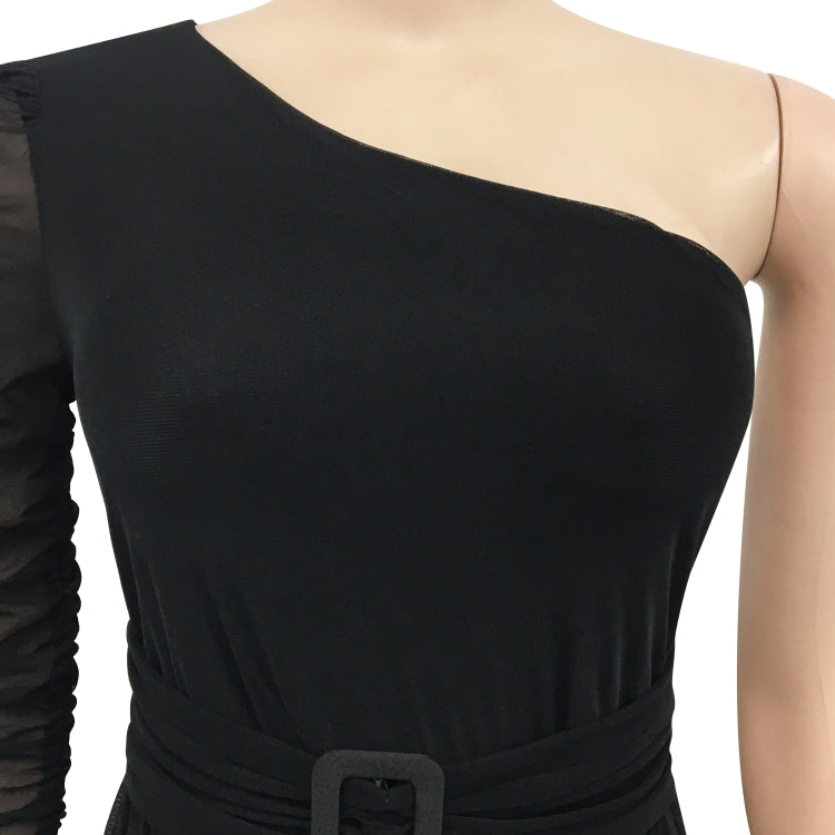 Women Summer Black Romantic Slash Neck Full Sleeves Solid Mesh Ripped Full Length Regular Jumpsuit 9