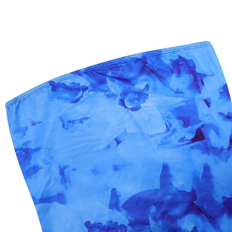 Women's Summer Strapless Printed Bodycon Long Dress 15