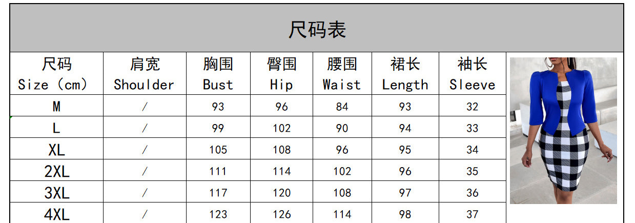 Plus Size Checkered Print Fashion Dress For Women 12