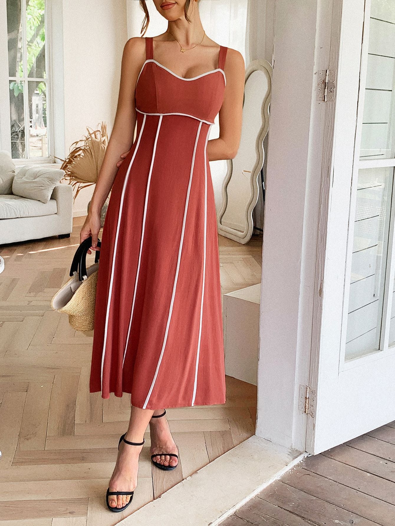 Spring/Summer Women's Casual Holidays Beach Strappy Long Dress 4