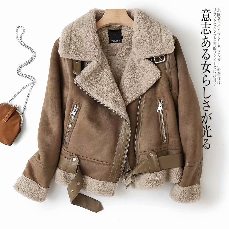 Winter Women Furry PU-Leather Jacket 11