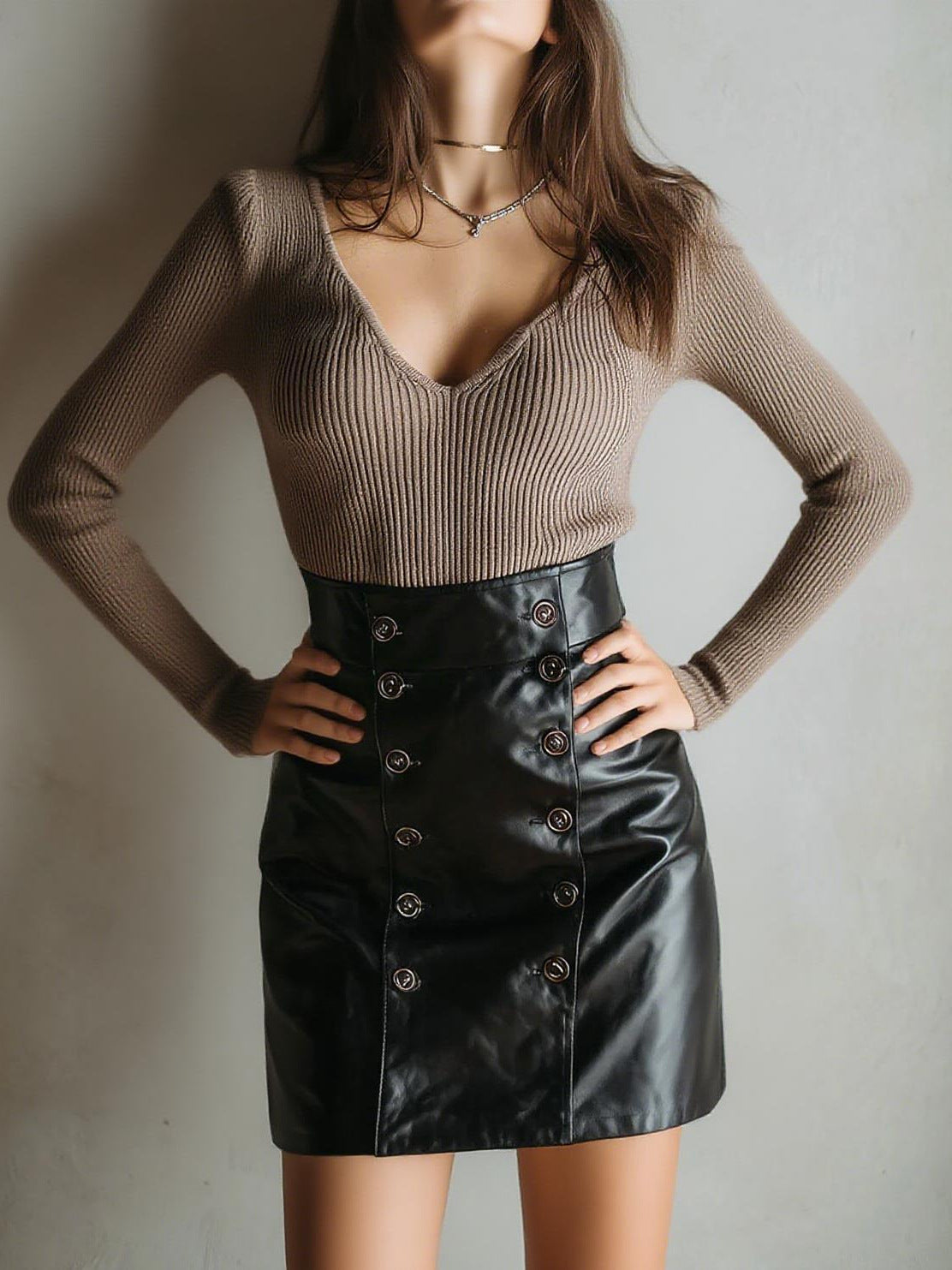 Women Pu-Leather Sexy Bodycon Skirt 6