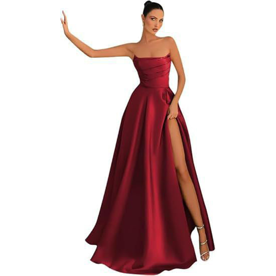 Women Strapless Sexy Slit Formal Party Evening Dress（Processing time need 3-6 days） 12