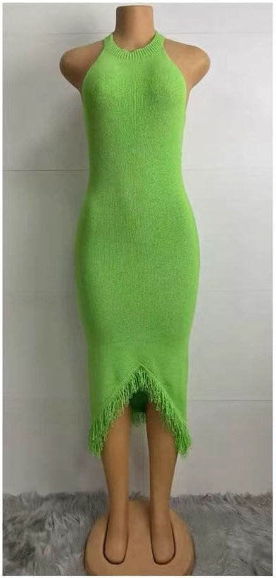 Sexy Women's Fashion Solid Color Strap Dress 6