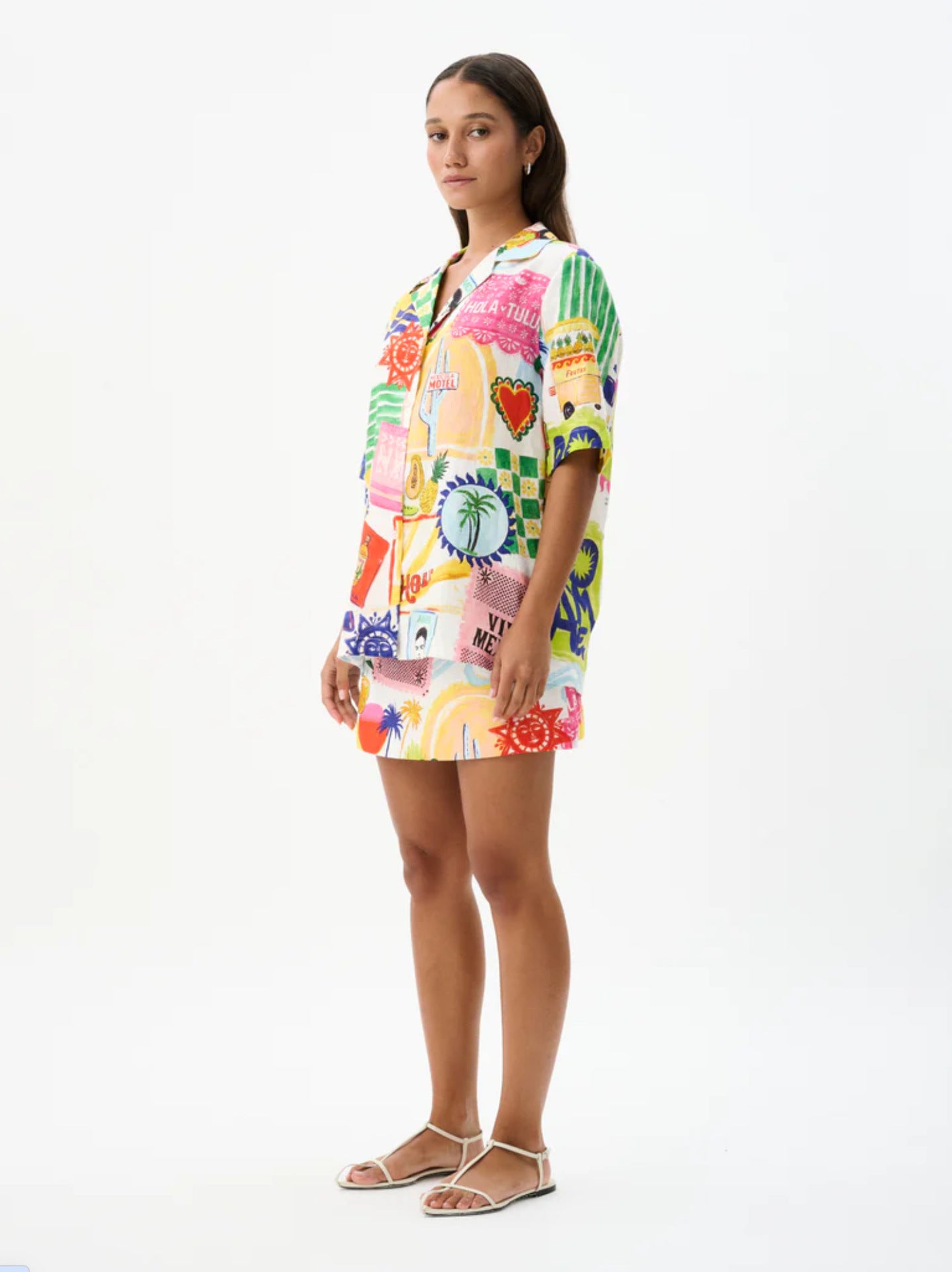 Women Graffiti Print Top and Skirt Two Piece Set 4