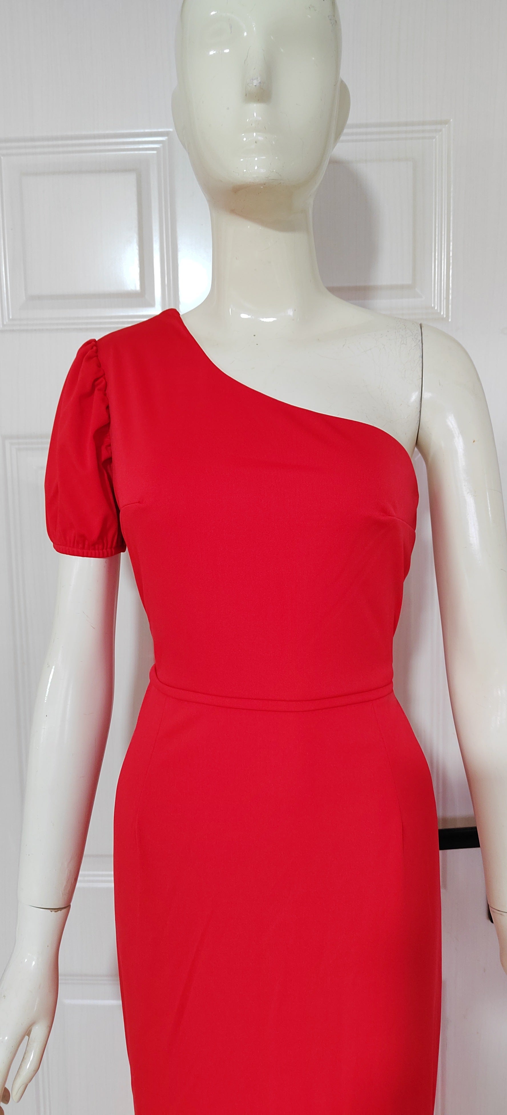 Women's One Shoulder Sexy Chic Balloon Sleeve Dress 32