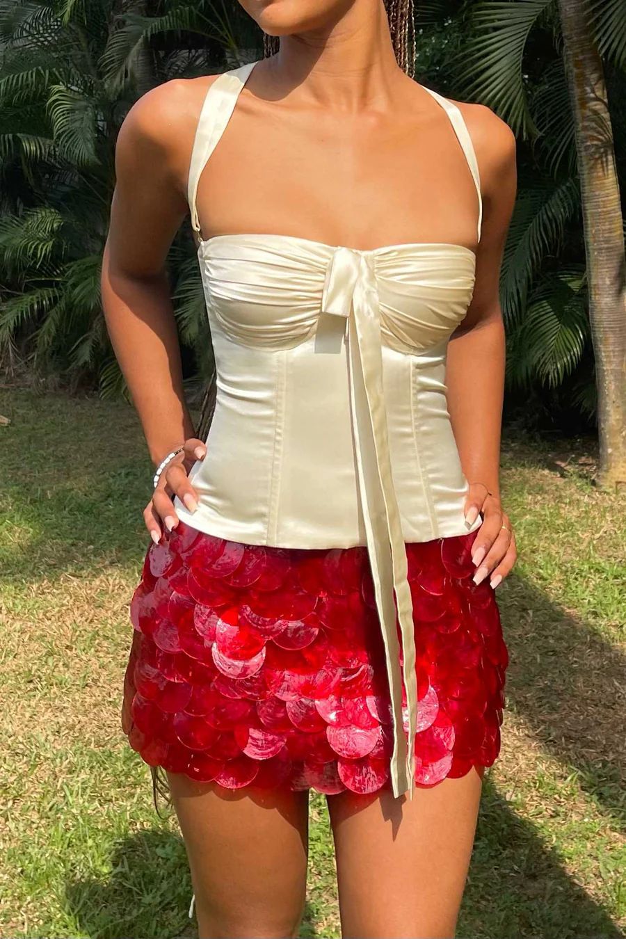 Glitter Sexy Solid Color Short Sequin Mini Skirt 3