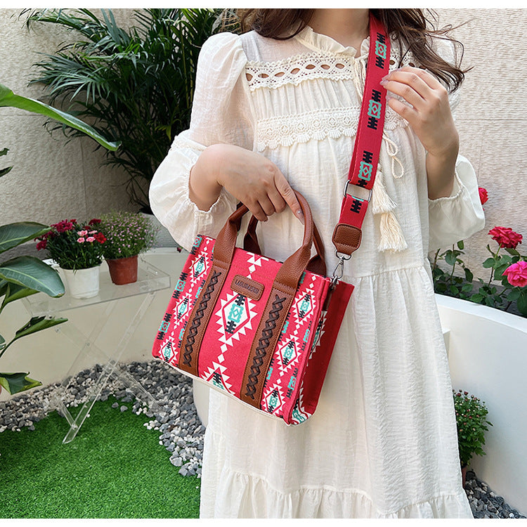 Women Summer Canvas Printed Shoulder Bag Handbag Crossbody Tote Bag 12