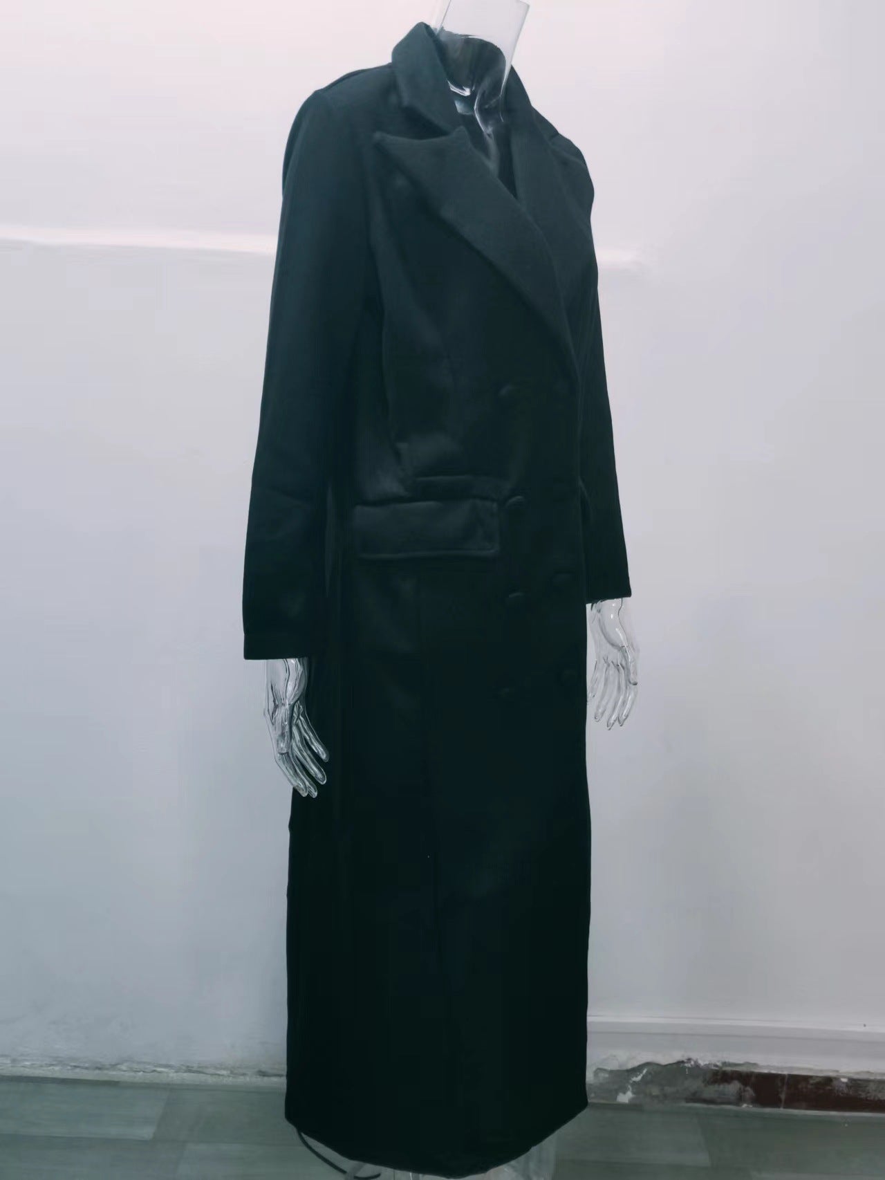 Women Vintage Turndown Collar Long Jacket 18