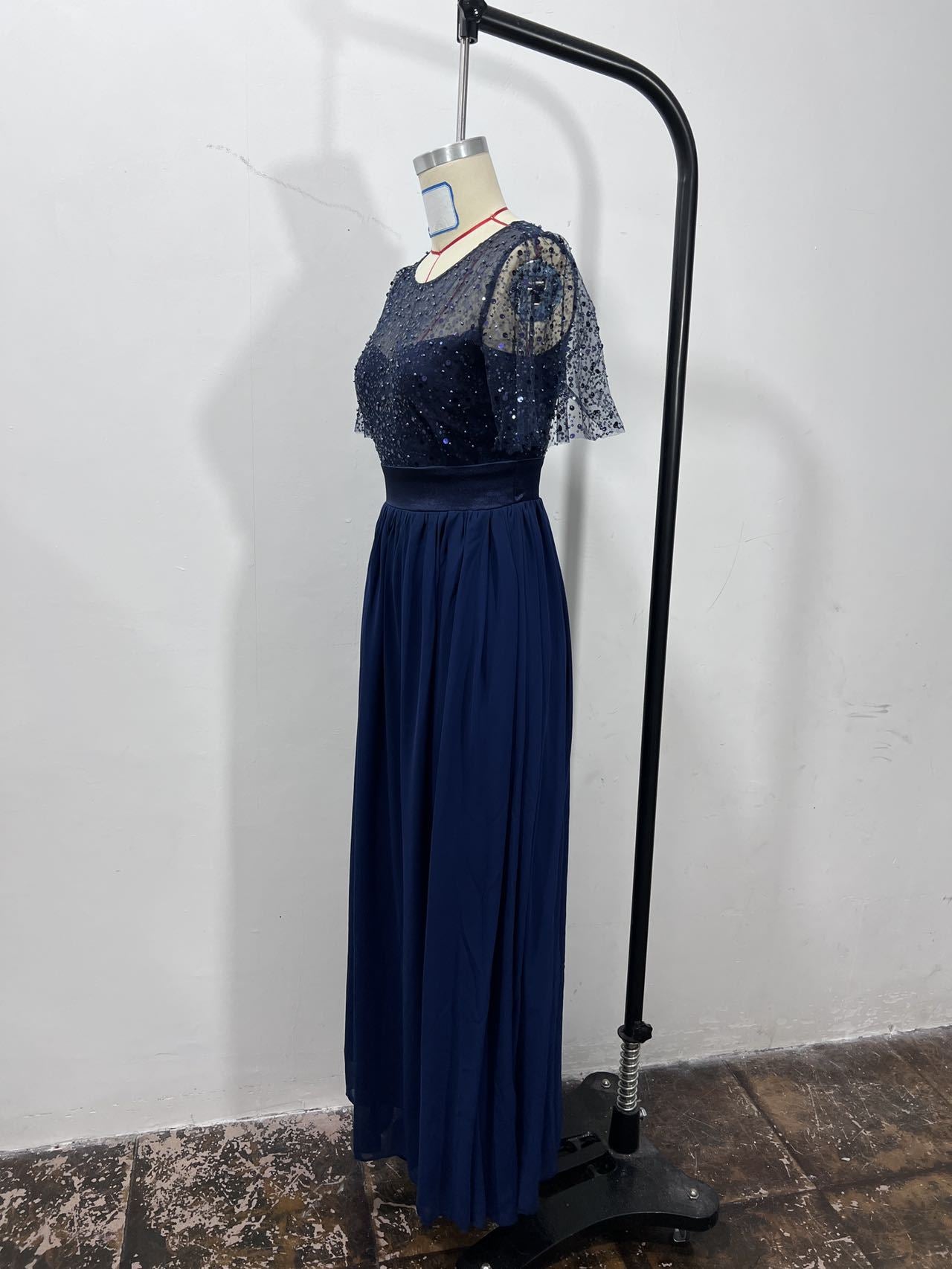 Women Summer Elegant Sequin Patchwork Dress 12