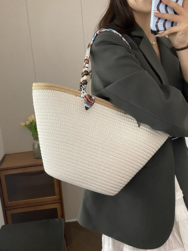 Women Popular Beach Holidays Straw Bag Shoulder Tote Bag 6