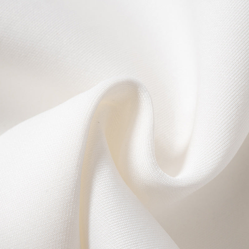 Women Summer Solid Casual Backless Strapless Short Dress 19