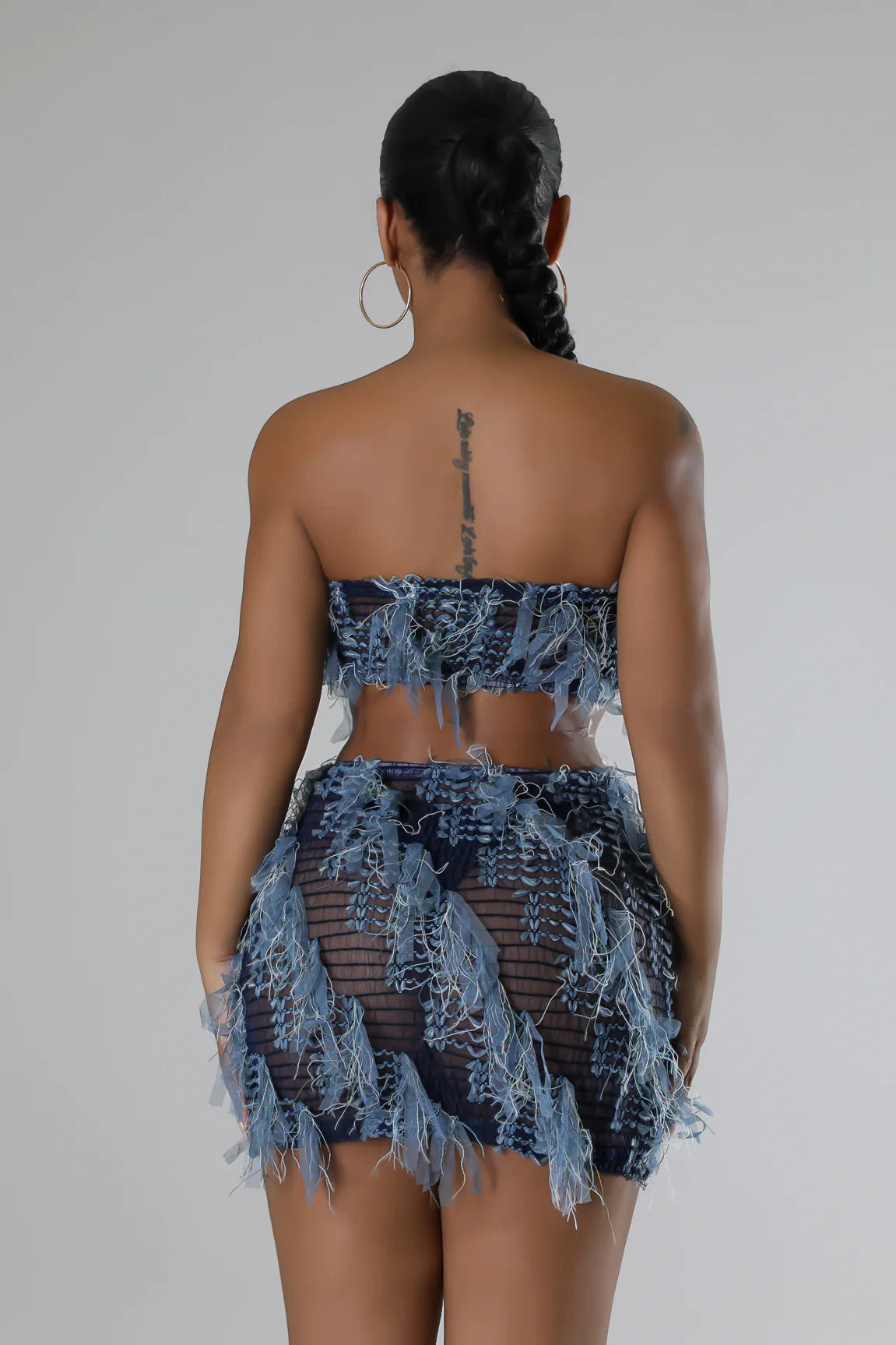 Women's Strapless High-Waist Slim Fit Sexy Mini Skirt Set 12