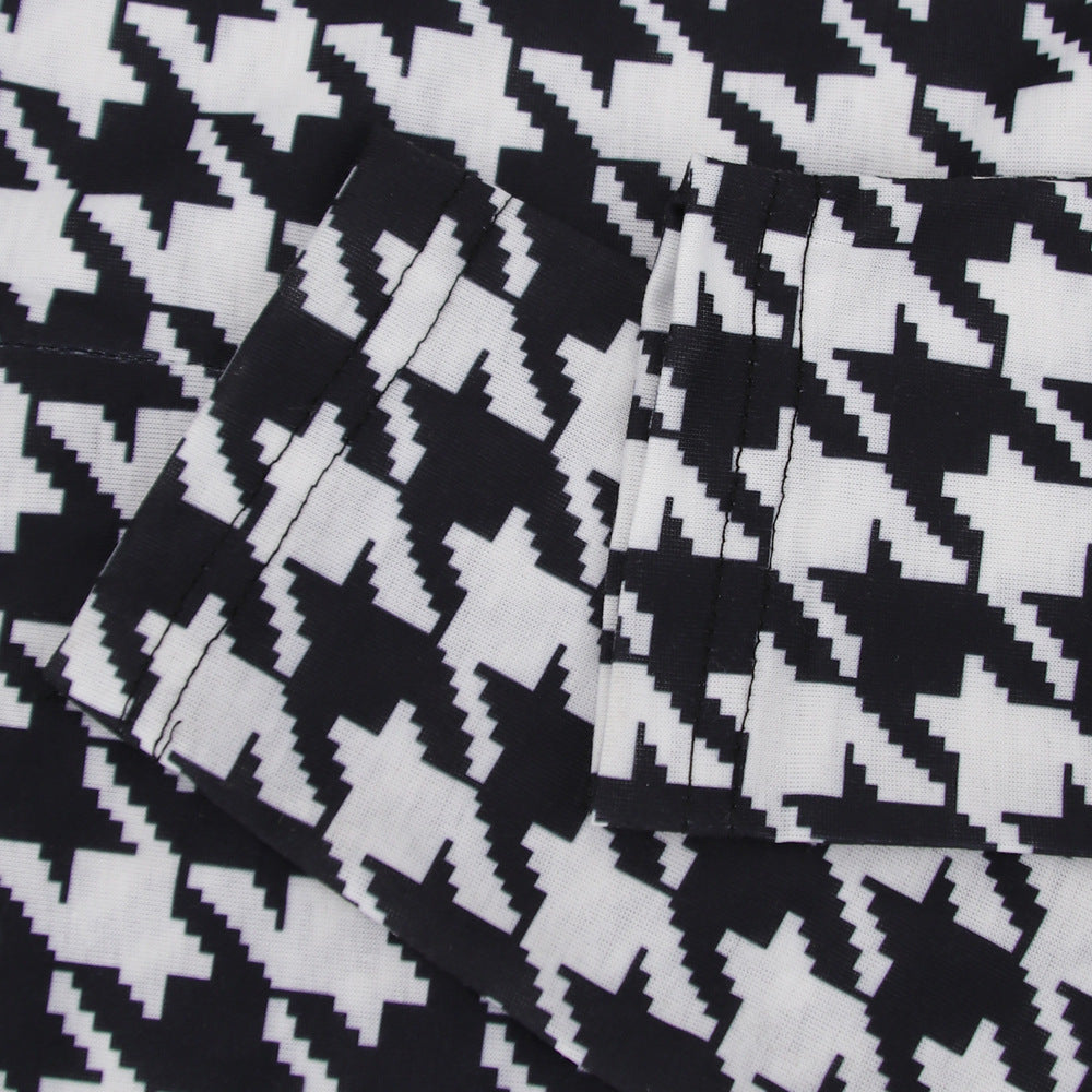 Spring Women's Plaid Print Round Neck Zipper Casual Jumpsuit 26