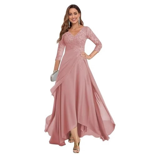 Long Slim Evening Dress Women's V-Neck Long Sleeve Prom Party Dress（Processing time need 3-6 days） 8