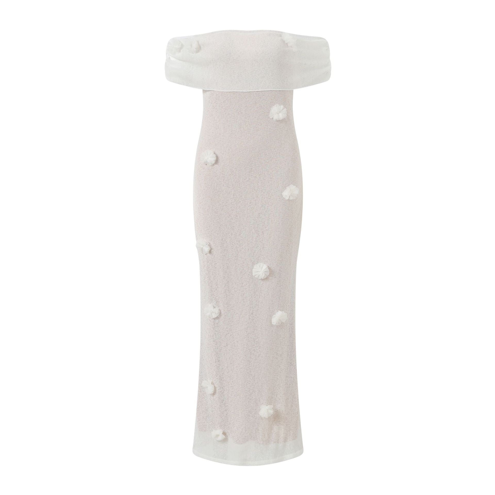 Women Holidays Strapless Flower Off Shoulder Dress 14