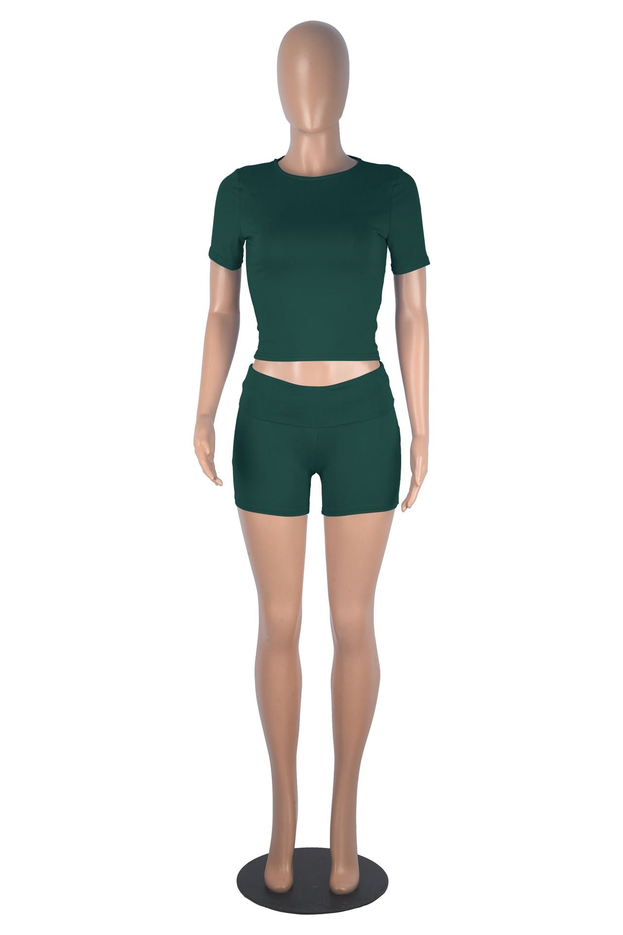 Women short-sleeved round neck top and shorts two-piece set 24