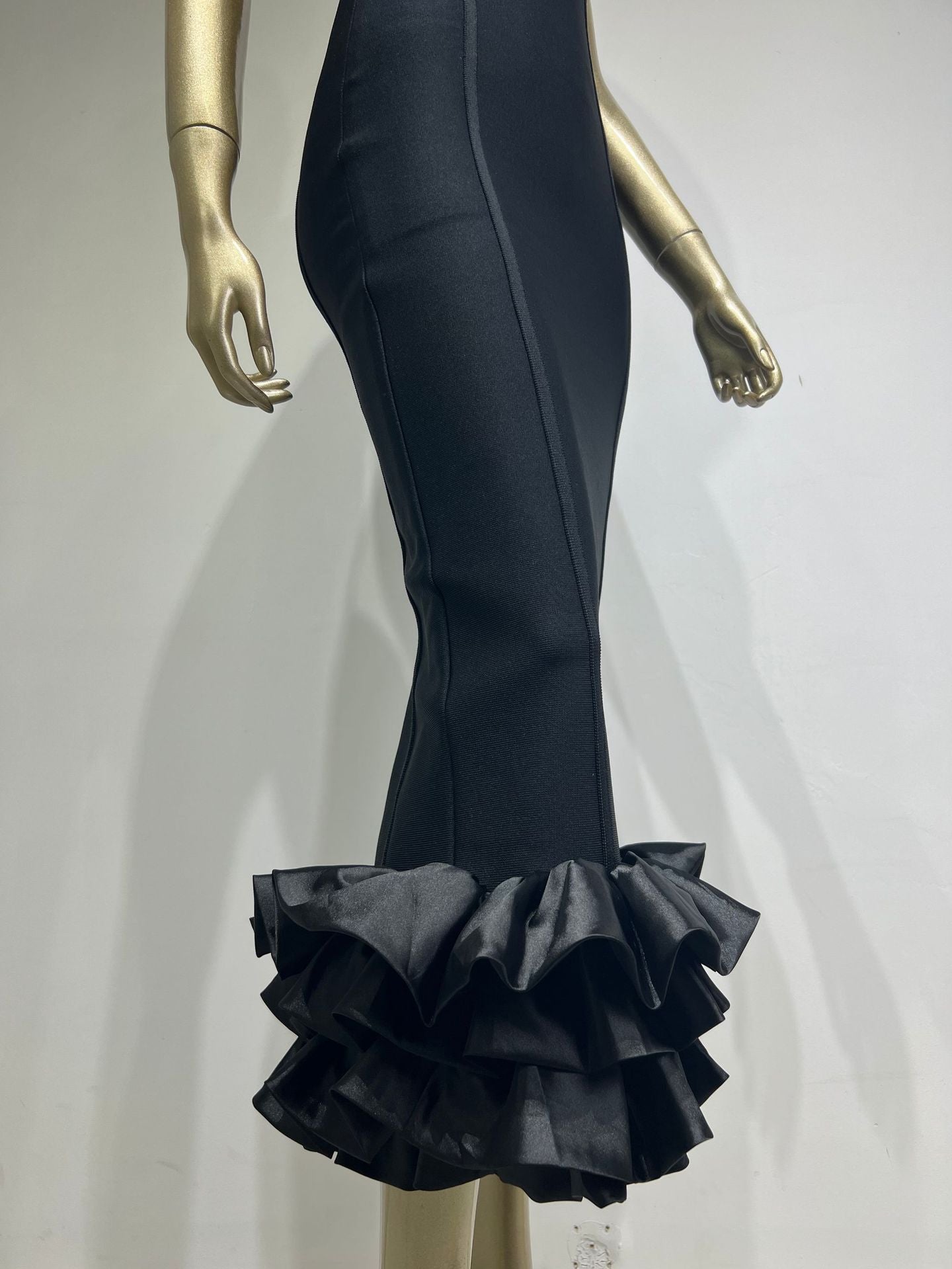 Women Elegant Sleeveless Tiered Hem Party Bandage Dress 13